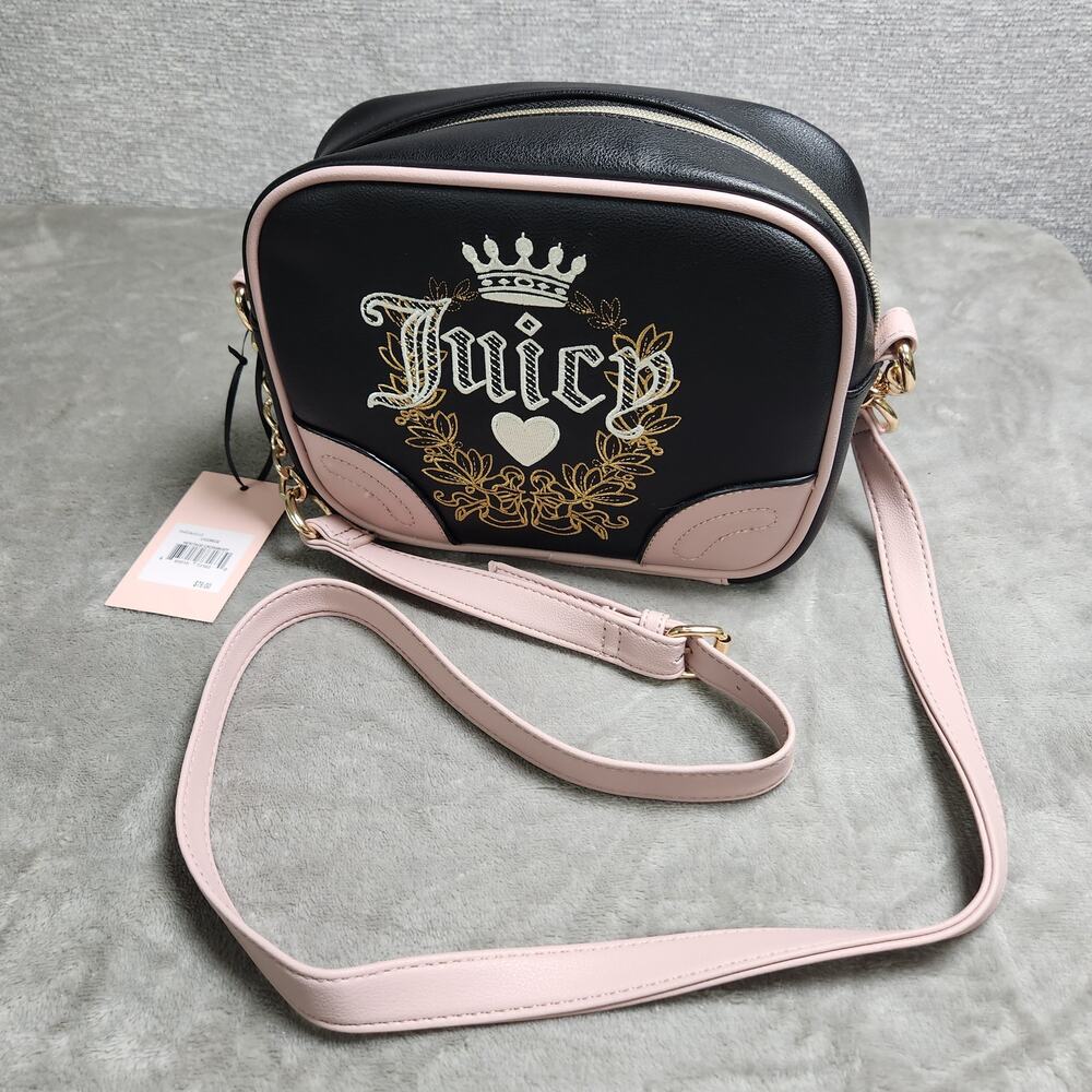 Juicy Couture Heritage Crossbody Bag Licorice Faux Leather Logo 11JCCAJJC LC New